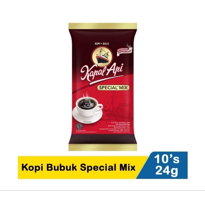 

Kapal Api Kopi Bubuk Spesial Mix isi 10 sachet