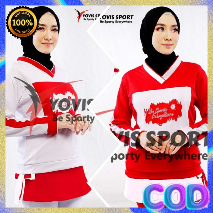 Baju Senam Baju Olahraga Wanita Baju Tujuh Belasan Zumba Kaos Atasan Senam Lengan Pendek Logo Garuda