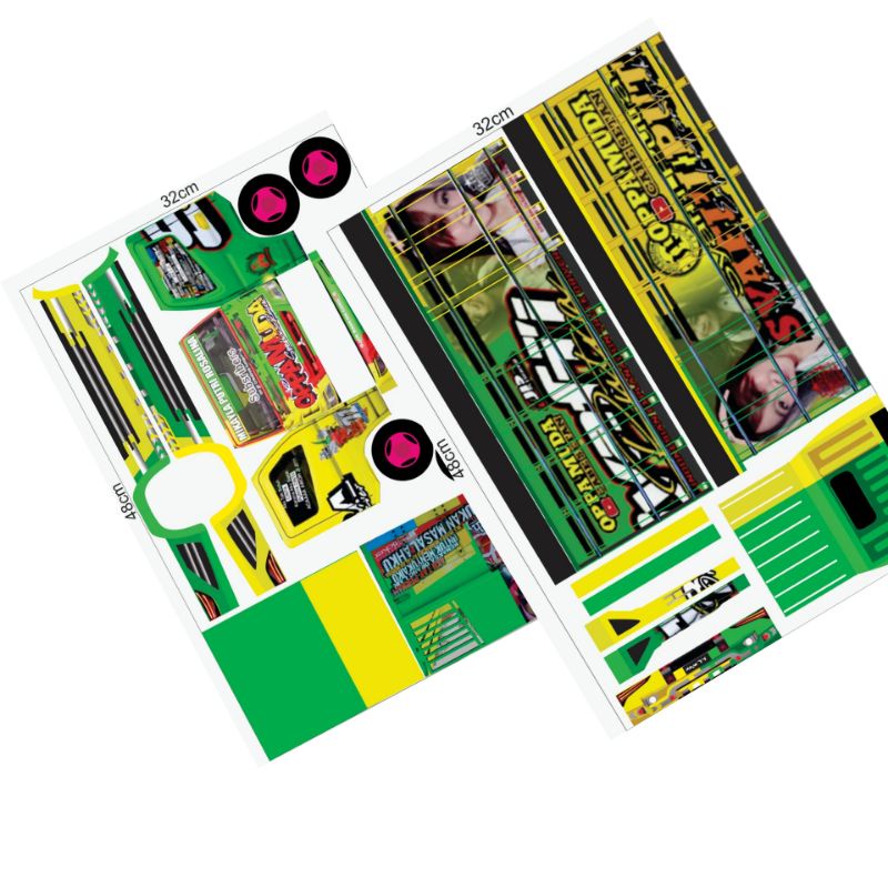 

STIKER TRUK MINIATUR HARGA TERMURAH PANJANG 48/POLA STIKER TRUK OLENG COD