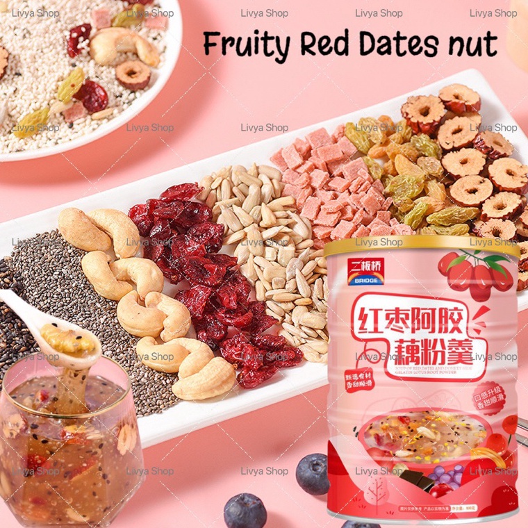 

Stock Banyak.. HALAL Ou fen lotus root powder red dates kurma merah bubuk akar teratai makanan sehat makanan diet oufen red dates 41