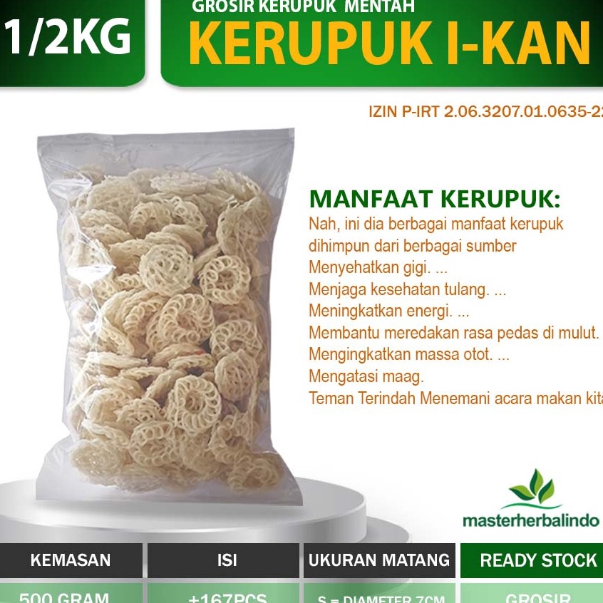 

Murah kerupuk mentah gurih renyah garing bulat putih 500gram
