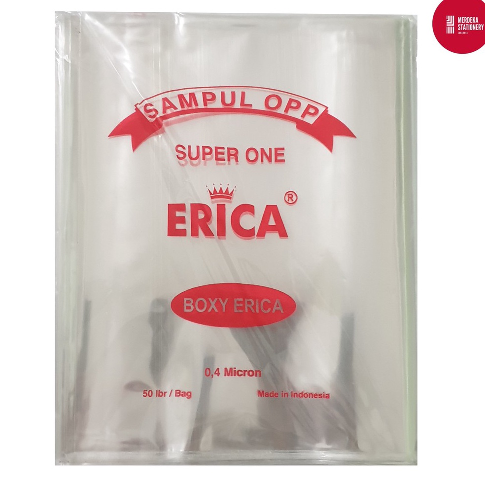 

93 Sampul Buku OPP Boxy/Boxi Lem SUPER ONE ERICA 0,4 micron 50 lembar Harga Murah