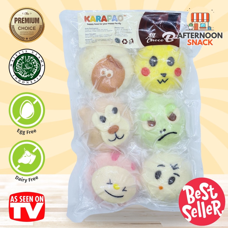 

⁂Terbatas KARAPAO Paket ALL CHOCO Bakpao Karakter Coklat Frozen Karakter Manis Cemilan Jajanan Hits Kekinian J39 ➱