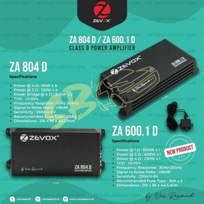 Power Amplifier Zevox ZA 804 D atau ZA 600.1D class D ZA804D ZA600.1D
