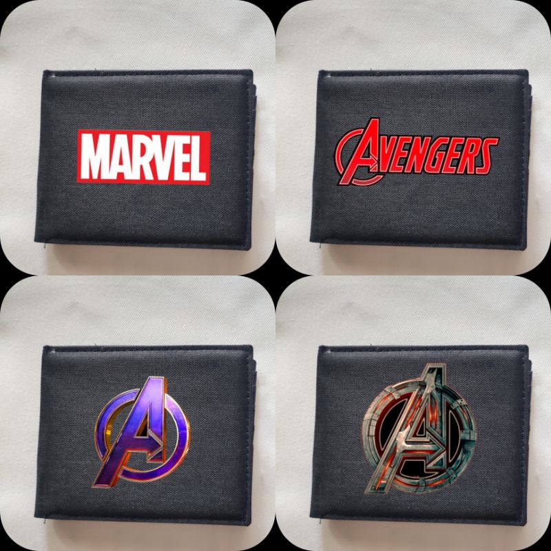 Dompet Kanvas Marvel Avengers Keren / Dompet Lipat Resleting Pria Logo Avengers Marvel Bahan 100%