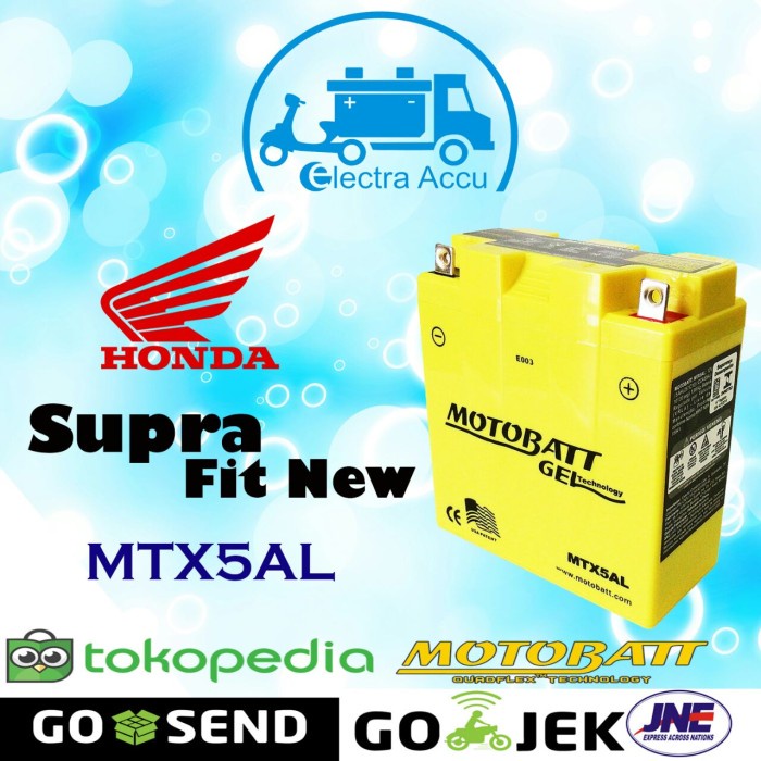 Aki Motor Honda Supra Fit New Motobatt Mtx5Al Aki Kering