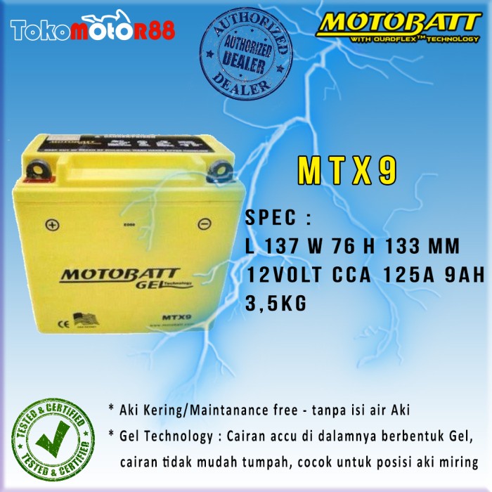 Aki Gel Motobatt Mtx9