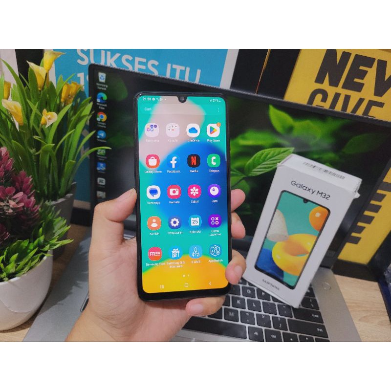 SAMSUNG M32 RAM 6/128GB DUALSIM WITHBOX RESMI INDO