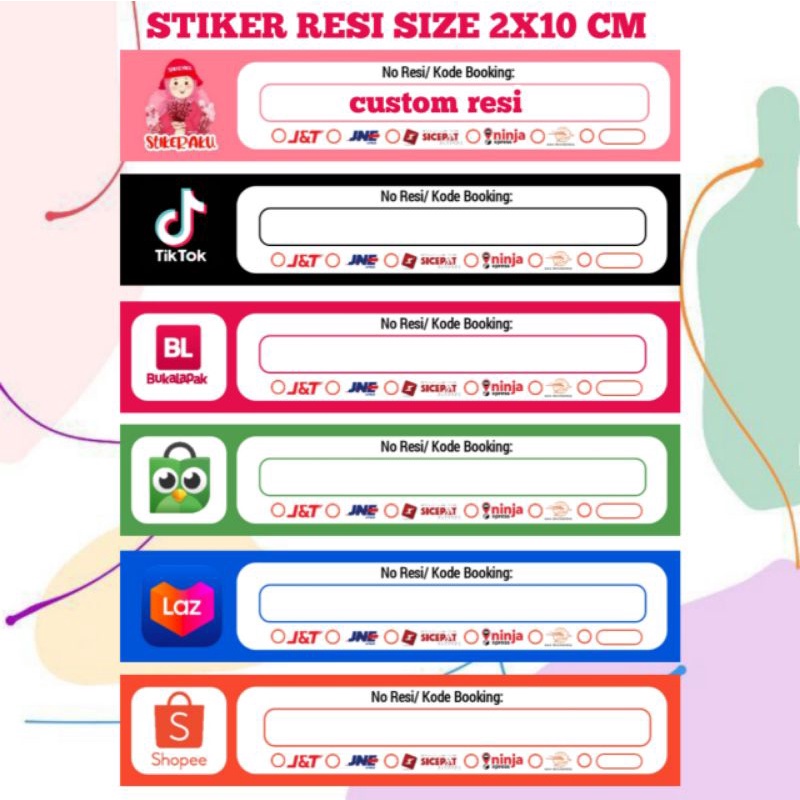 

Stiker Resi Pengiriman Marketplace Stiker Resi Olshop Siap Tempel Size 2x10 cm