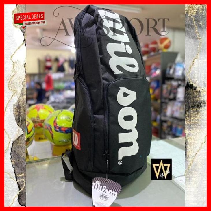 Tas Ransel Tenis Wilson Panjang/Tas tenis/tas raket tenis Wilson hitam aeleashaadasa_