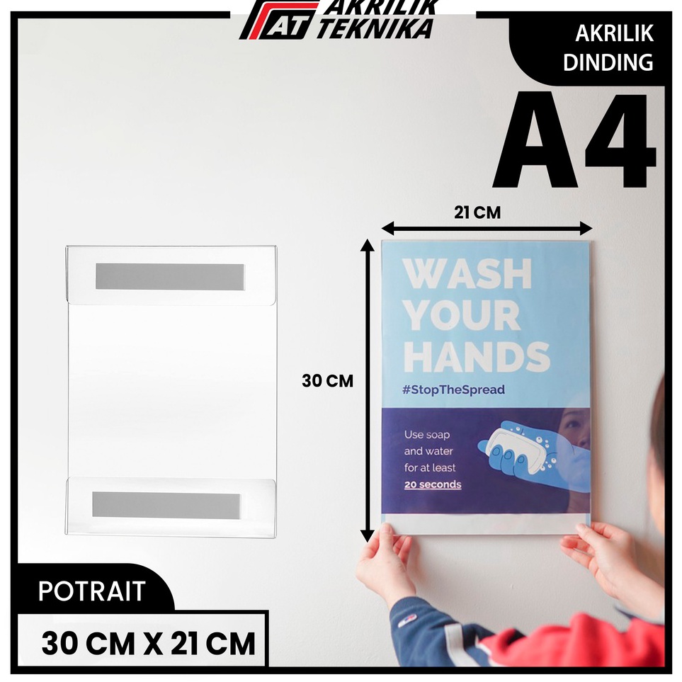 ￣ gF TEMPAT BROSUR AKRILIK / AKRILIK TEMPEL / SIGN HOLDER AKRILIK A4 ✪