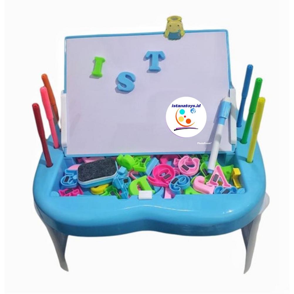 

8.8 Id Mainan Papan Tulis Magnetic Drawing Board Meja Belajar Anak Fu1131 Grosir !!