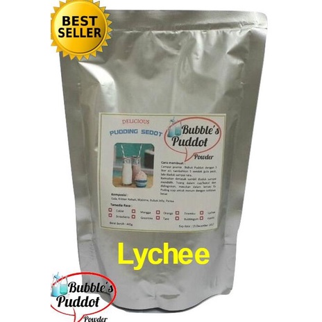 

LYCHEE Bubble's Puddot Premix Puding Sedot,Bubuk Powder Puddot 445gr