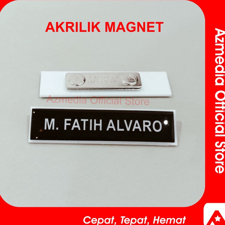 

✨ 7.7 Nametag Nama Dada Akrilik Magnet