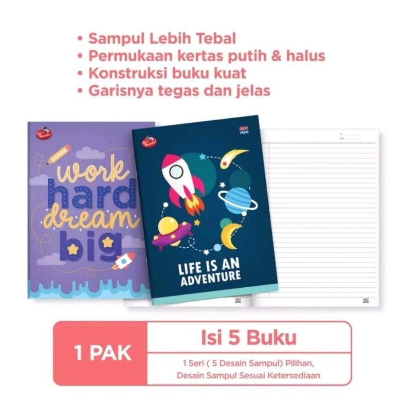 

8.8 Buku Tulis Boxy Sidu Maxi ( 1 Pack / 5 Buku) Grosir !!