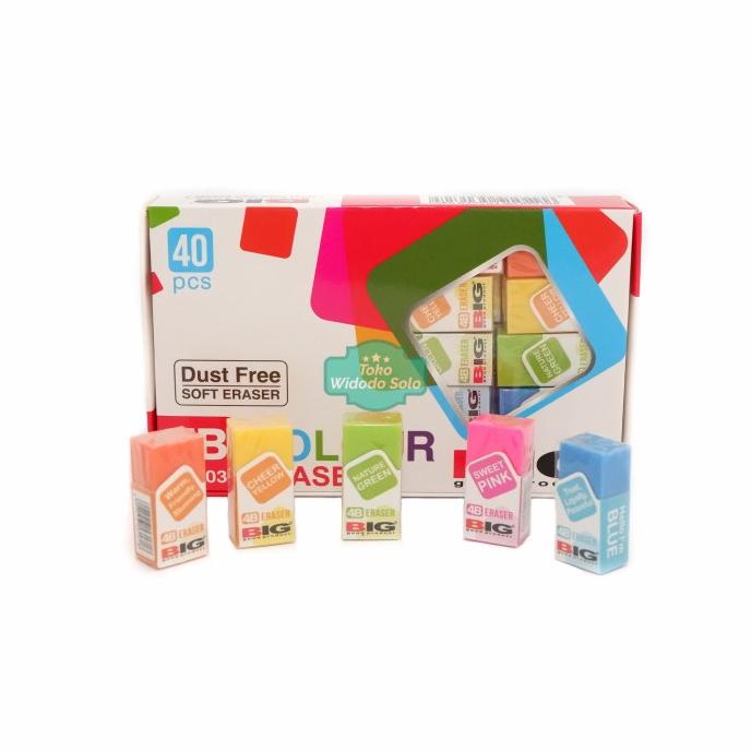 

>*>*>*>*] Penghapus BIG Colour Eraser Kecil Warna Setip Soft 4B 9403 Isi 40