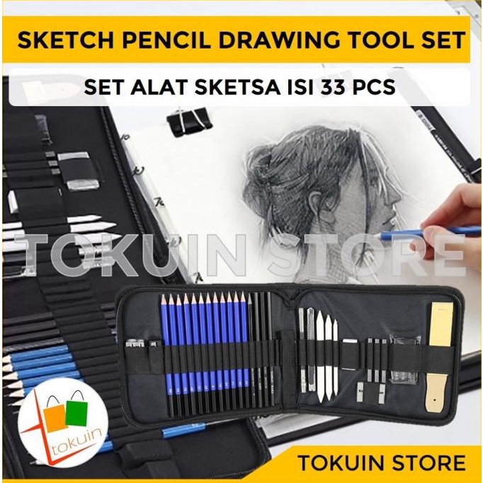 

.........] Sketch Pencil Pensil Pisau Penghapus Rautan Alat Gambar Drawing Set