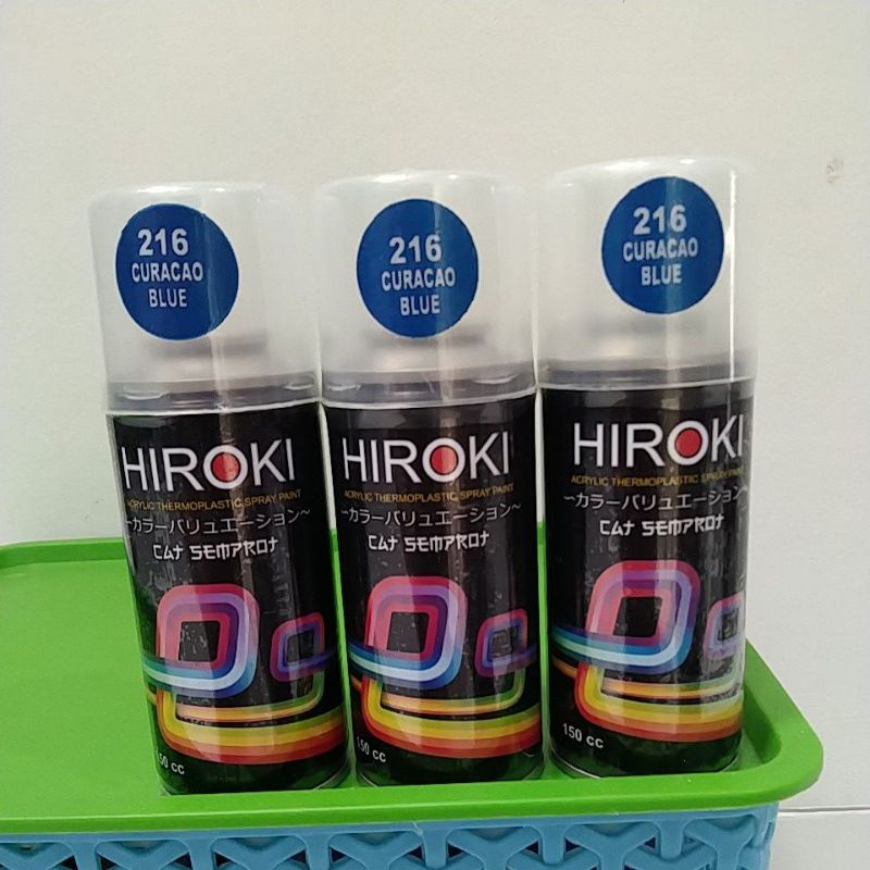 pilok pilox cat semprot hiroki 150cc 216 curacao blue 216 150cc biru metallic biru terang biru metal