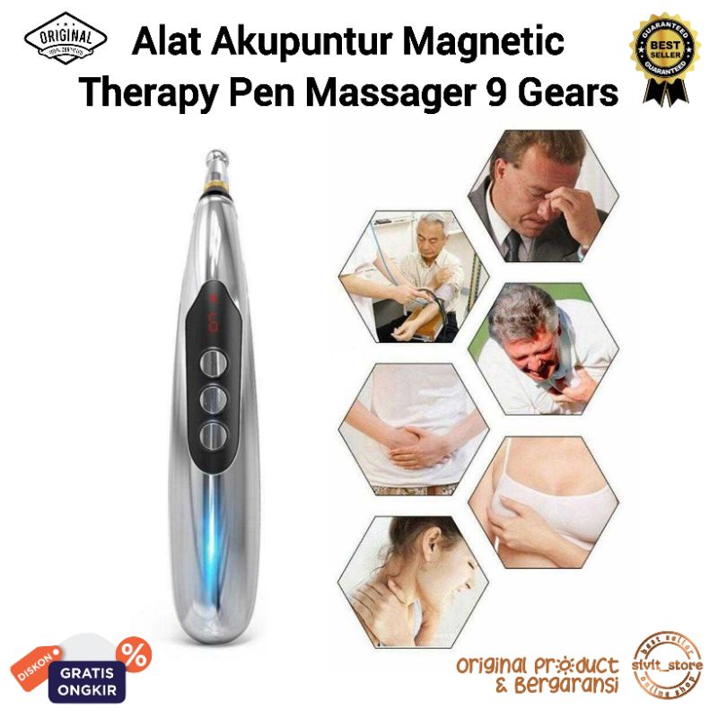 LANBENA Original Alat Akupuntur Magnetic Therapy Pen Massager 9 Gears - W-912R / Taffware Alat Akupu