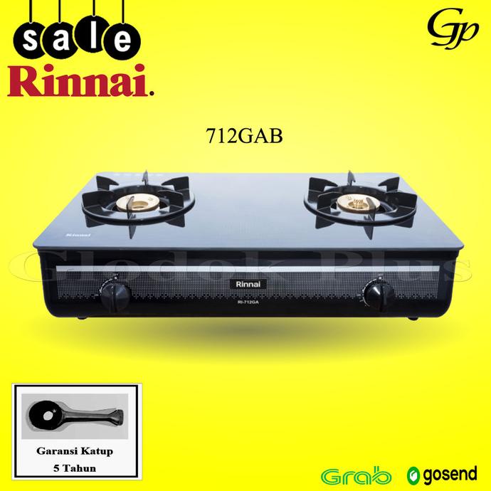 Rinnai RI-712GA B Kompor Gas kaca 712GAB 2 Tungku rinai RI712GAB