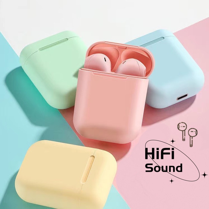 HEADSET BLUETOOTH I12 MACARON EARPHONE ORIGINAL
