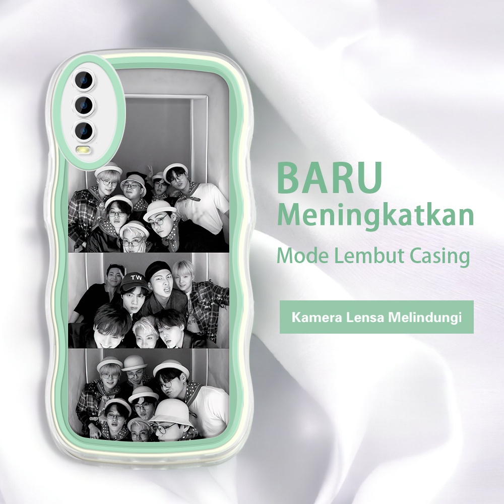 VIVO Y20 Y21 Y17 Y15 Y12 Y12S Y20I Y20SG 2022 2021 INS BTS BT21 Foto hitam dan putih Cool Kor Kesing