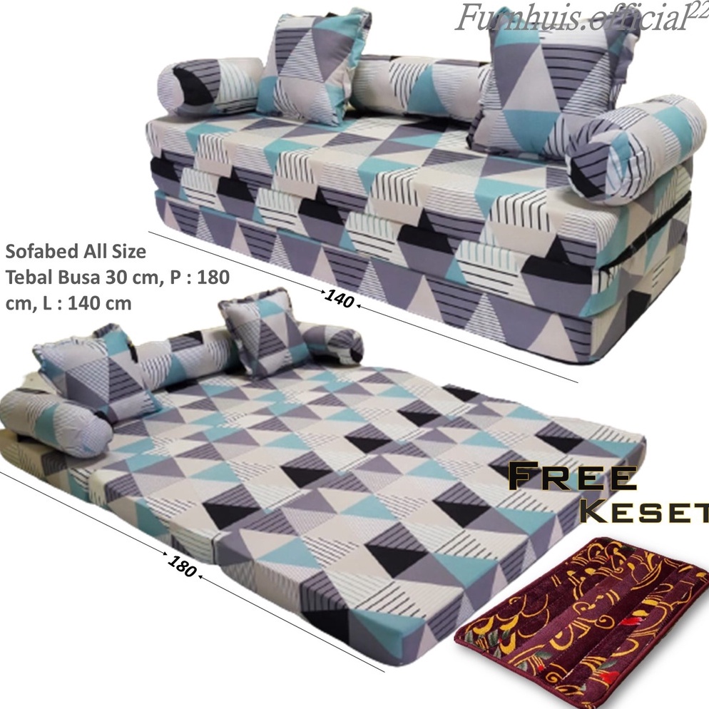 Laris Sofabed Kasur Lipat Spond Uk 180 x 140 x 10 cm Busa Yellow Super Kualitas Premium Sofa Minimal