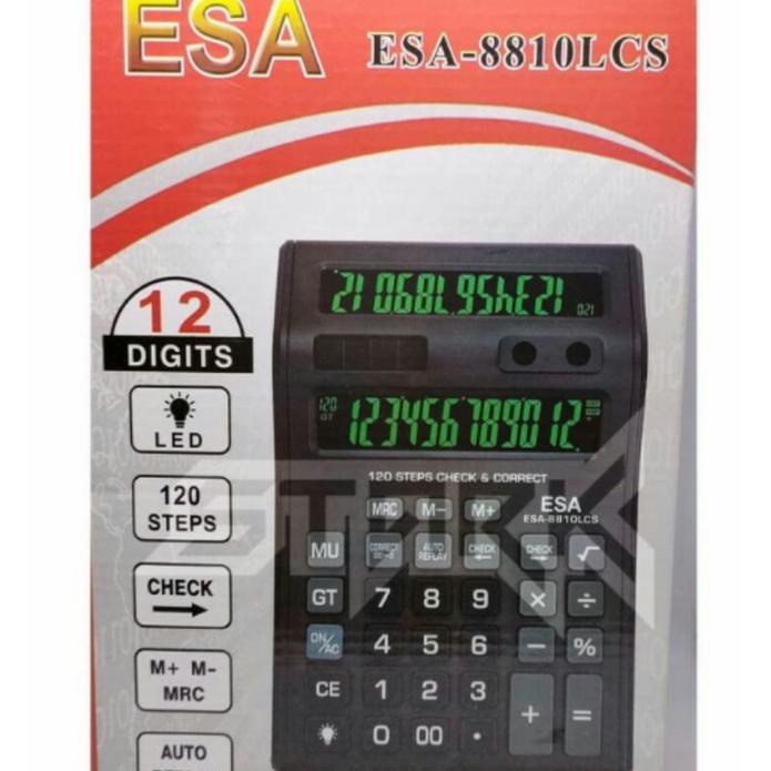 

8.8 [Discount] Cod Kalkulator 2 Layar Kalkulator Esa 12 Digits Lcs Led Black Light/Esa 2 Layar Jumbo Free Baterai Murah New !!