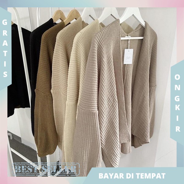 Cardi Rajut Shoft Karidgan Korean Style Kardigan Knit Basic Murah Kardingan Long Jnit Wanita Atasan 
