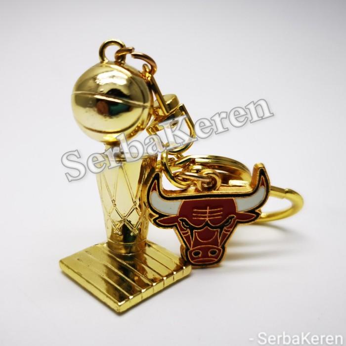 Chicago Bulls Nba Trophy Piala Gantungan Kunci Gold ( Import )