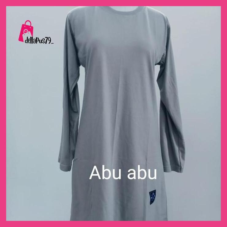 XXL BIG Kaos Tunik Polos Wanita Muslimah Panjang Olahraga Tebal dellapus79_