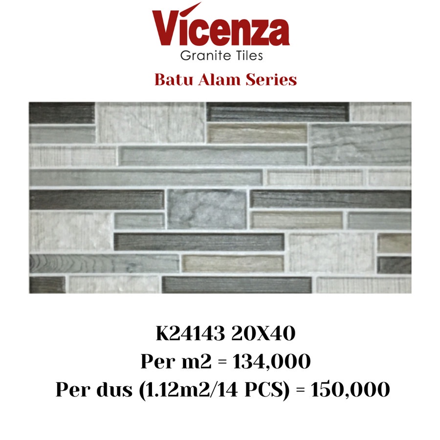 Granit Granite Tile Batu Alam Vicenza 20x40 Dinding/Lantai K24143