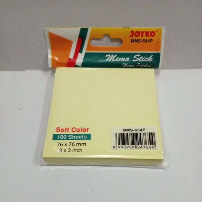 

JOYKO MEMO STICK MMS-654P 100 lembar, 76 x 76 mm, 3 x 3 inch / pcs
