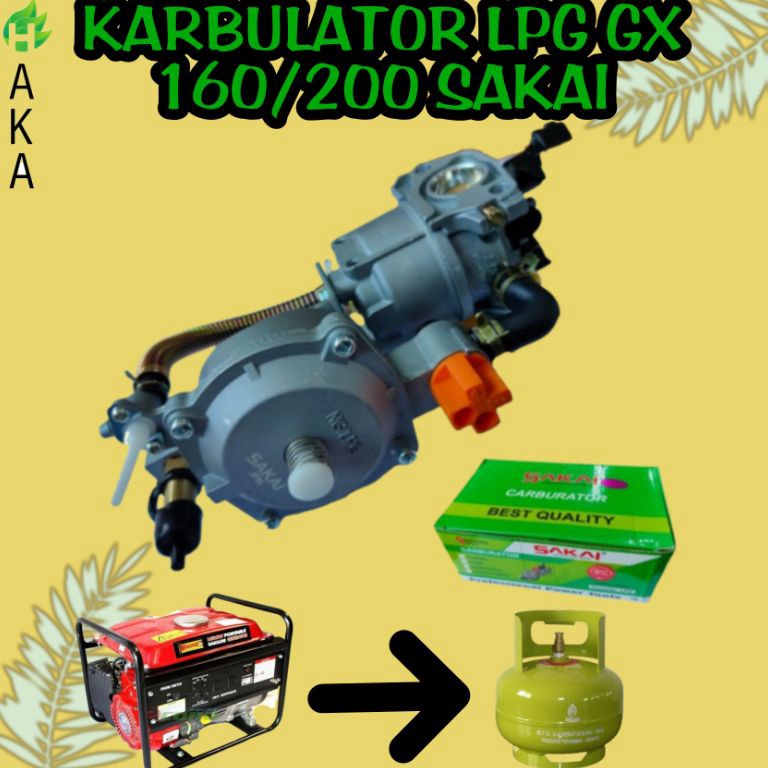 PK82ZW95 KARBULATOR LPG GX160 200 SAKAI/ KONVERTER KIT GENSET AIR HYBRID BENSIN KE LPG MURAH 90
