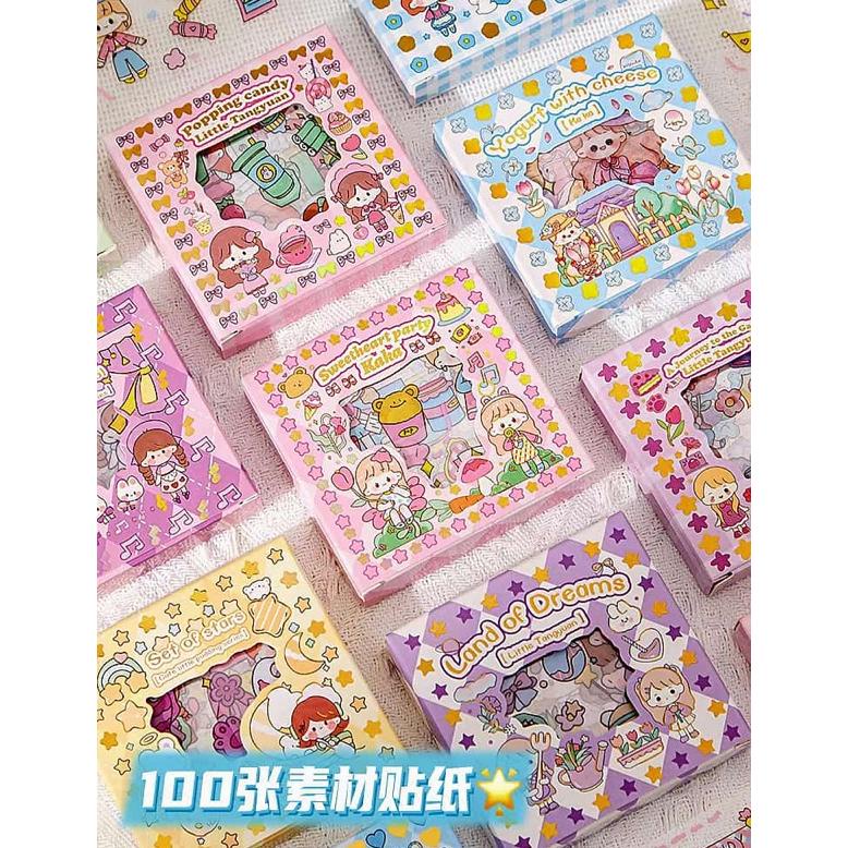 

Terlaris 100 Lembar Stiker Kartun Korea Lucu Anti Air Dekorasi Handbook Diy Barang Ready Stcok