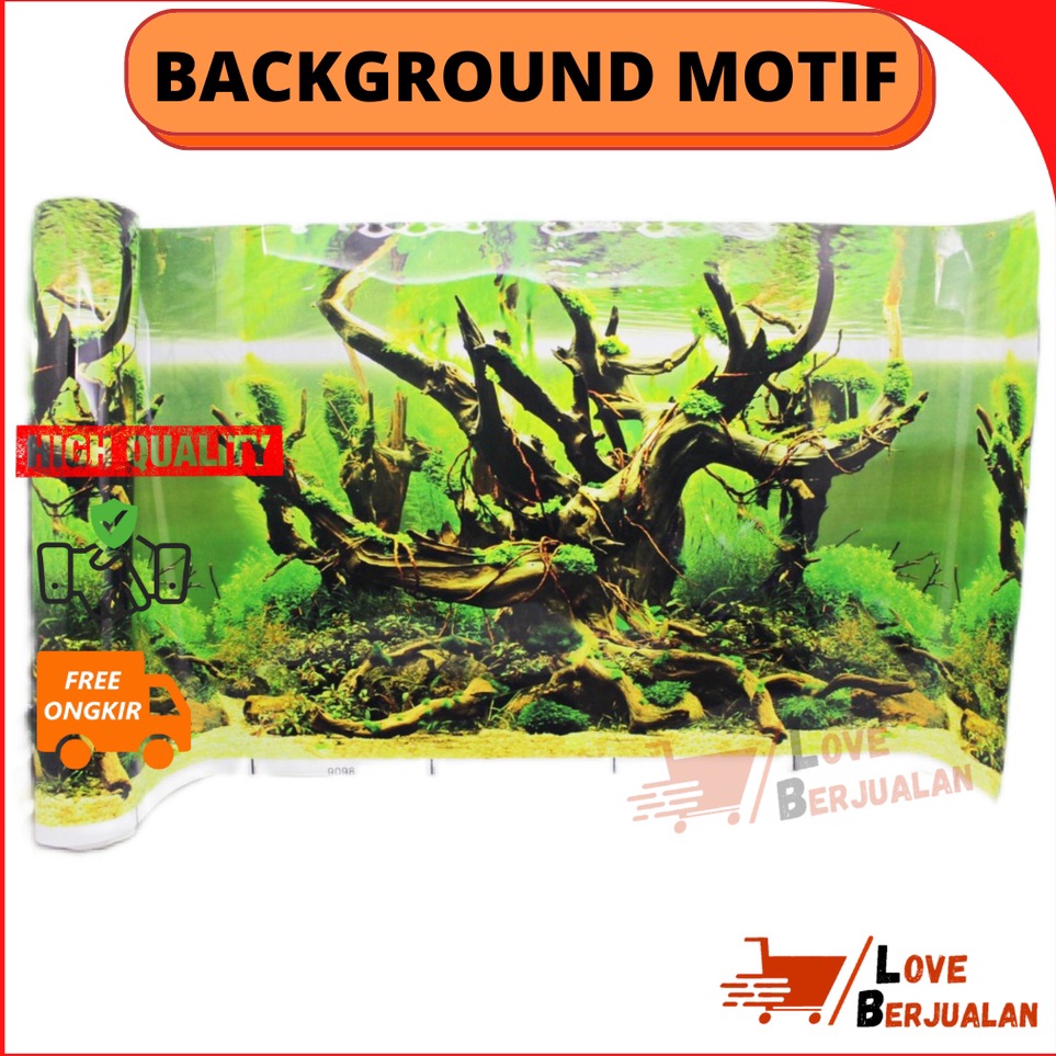 ↑Baru❄ 7BFWT Latar Belakang / Wallpaper / Background Aquarium 30cm / 40cm / 50cm / 60cm x 100cm Moti