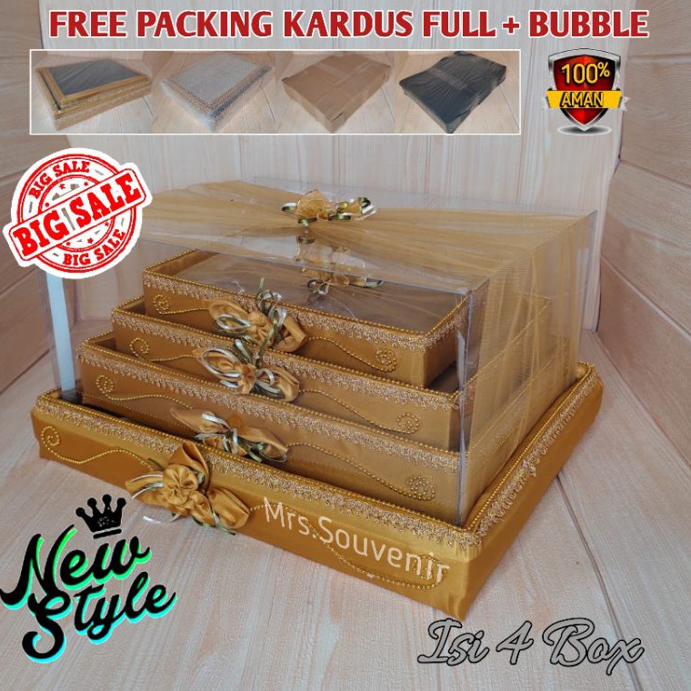 

☤|GrosirKotak Hantaran Seserahan Pernikahan Mika Box Mewah Free Packing Tambahan Kardus Full Plus Label Fragile Termurah✻