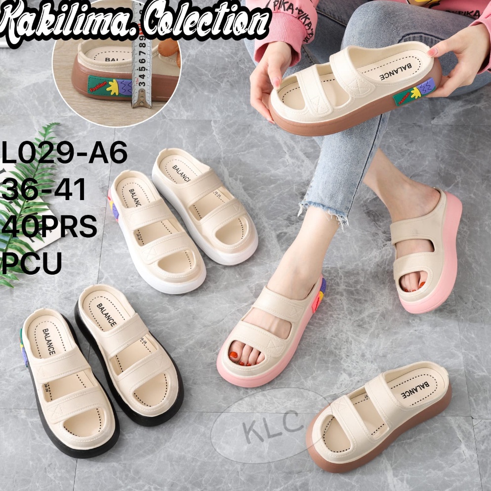 Tren Terbaru.. Sandal clog korean wanita sandal slop wedges karet jelly kekinian