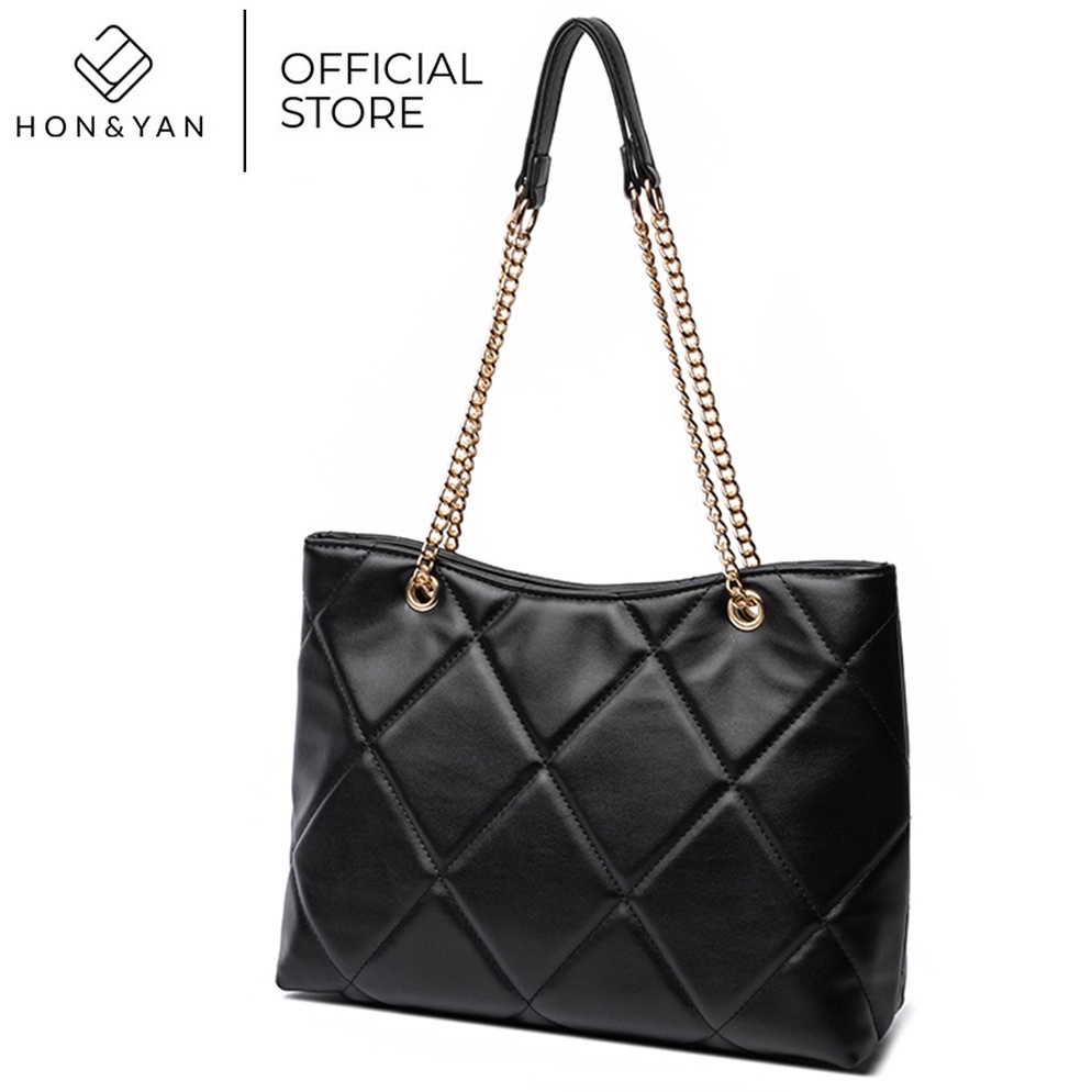 MURAH [HONYAN] Tas Tote Bag Wanita Import Tas Selempang Shoulder Wanita Tali Rantai - Jennifer Tote 