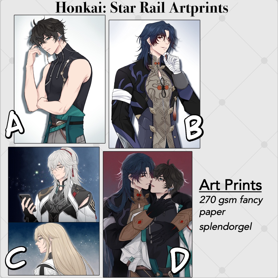 

Diskon.. Honkai Star Rail Artprints Blade Dan Heng Jing Yuan Luo Cha 81