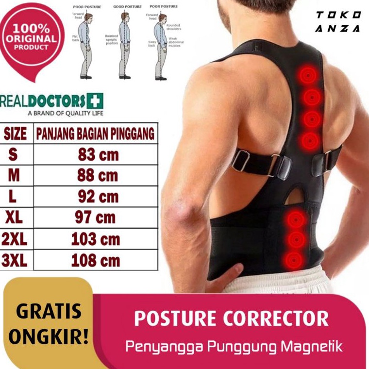 TERBARU PENYANGGA PUNGGUNG MAGNETIC PWMG KORSET PUNGGUNG KORSET PINGGANG PENEGAK BADAN KORSLET PRIA 