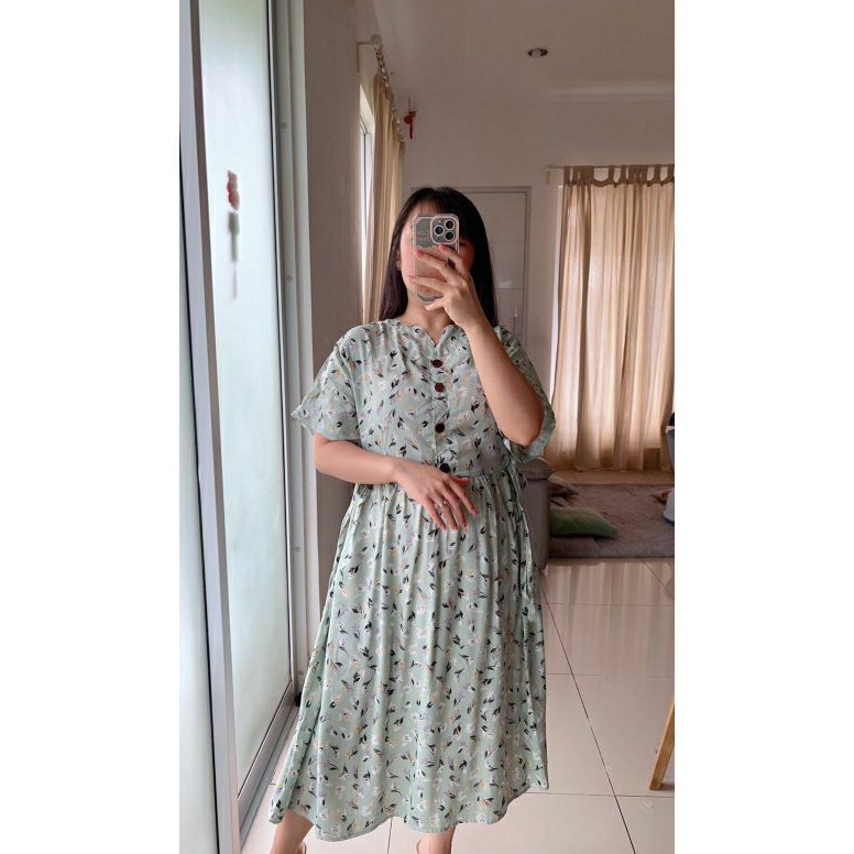 TERPERCAYA. RENEE 105 | PART 1 | daster busui bumil muslim midi lengan pendek rayon adem jumbo selut