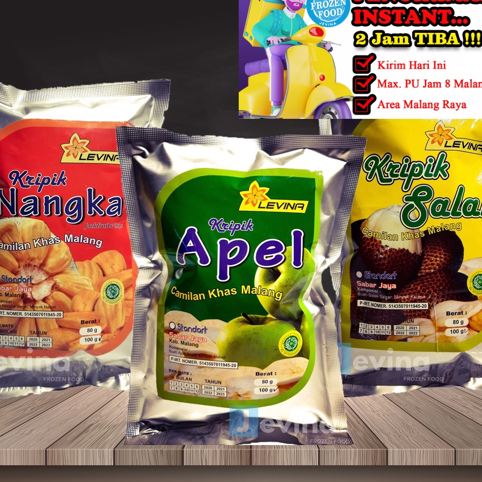 

12.12 MALL Levina Keripik Nangka, Apel, Salak 100g Std