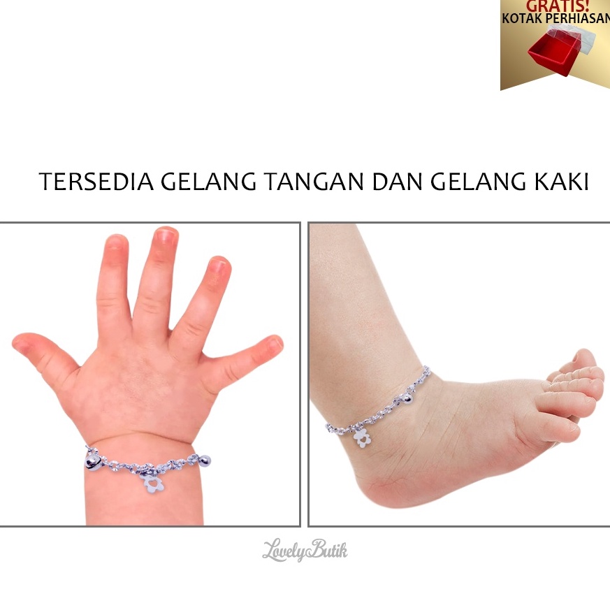 CHEKOUT. Lovelybutik Gelang Kaki Bayi Kerincing Titanium Bear Kecil Gelang Tangan Baby Perempuan Lak