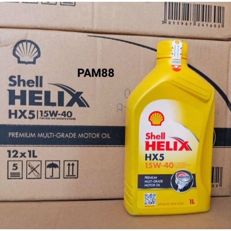 Termurah.. Oli Shell Helix Hx5 kuning.1 liter...15W - 40..1 dus = 12 btl