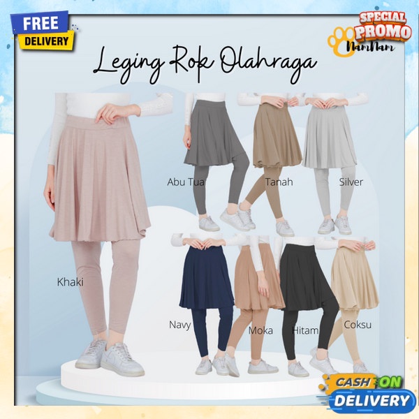 Allsize 2In1 Bawahan Remaja Terbaru Legging Rok Olah Raga Kekinian Tok Celana Olahraga Penutup Rok K