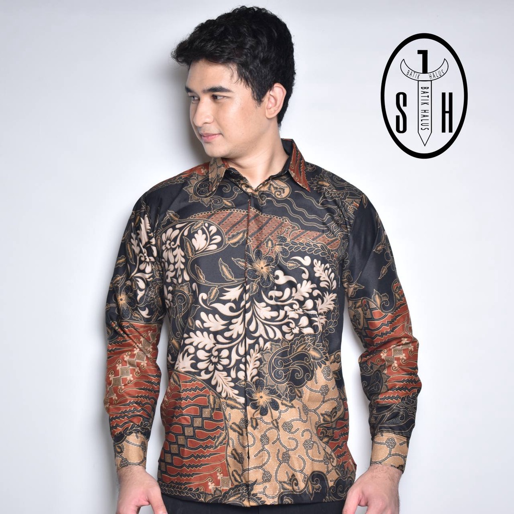 Kemeja Batik Pria Jumbo Modern Halus Terbaru Elegan Kekinian Y3U0 Slim Fit Berkualitas Terkini Lenga