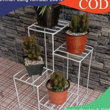 Promo pot bunga besi/standing pot Kotak 4 susun/standing pot/rak bunga besi/rak bunga murah/rak pot 