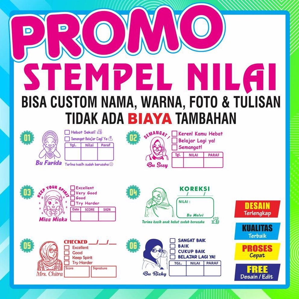 

[BZ0] Stempel Nilai Guru / Penilaian / Koreksi / Checked / Reward Best Product ⌒