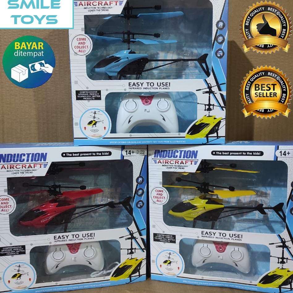★★★ Qvy SM - MAINAN HELIKOPTER REMOTE CONTROL CAS USB  - MINI HELICOPTER RC SENSOR TANGAN - MAINAN P